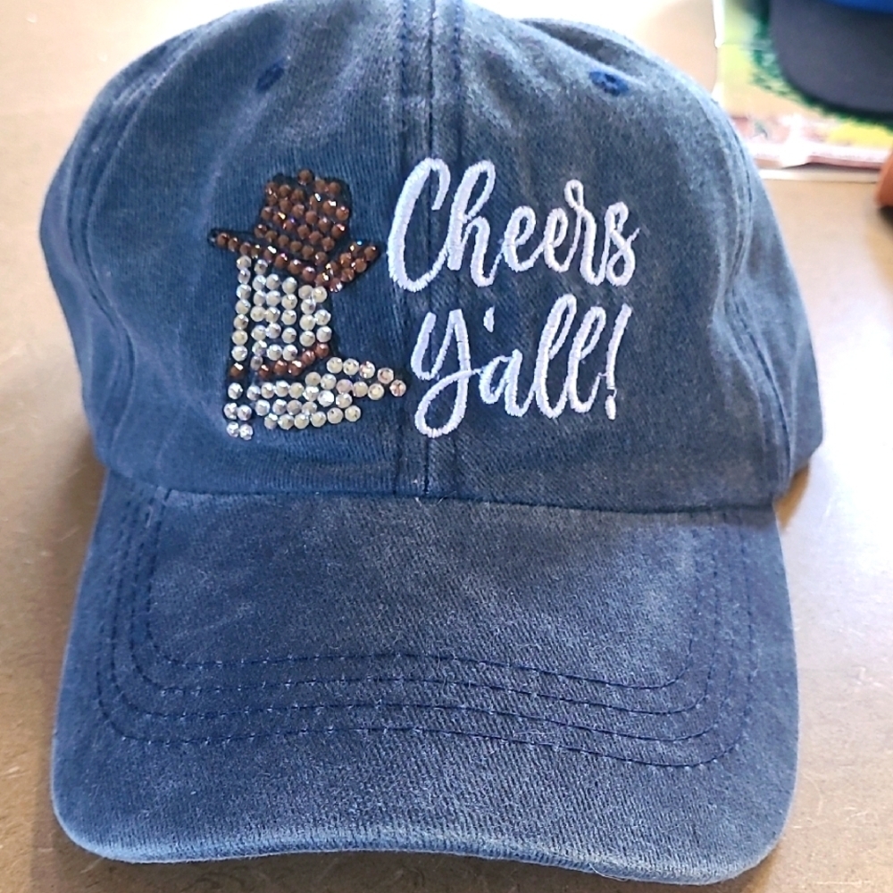 Blue‎ Rhinestone Boots  Cheers Y'all Cap Women